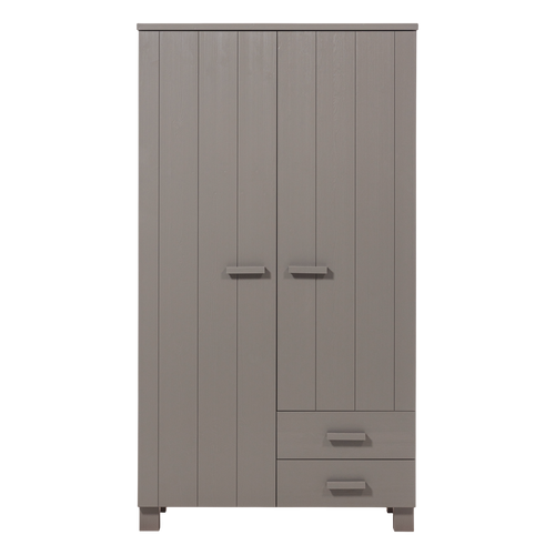 WOOOD kast met laden Dennis - Grenen - Warmgrijs - 202x111x55