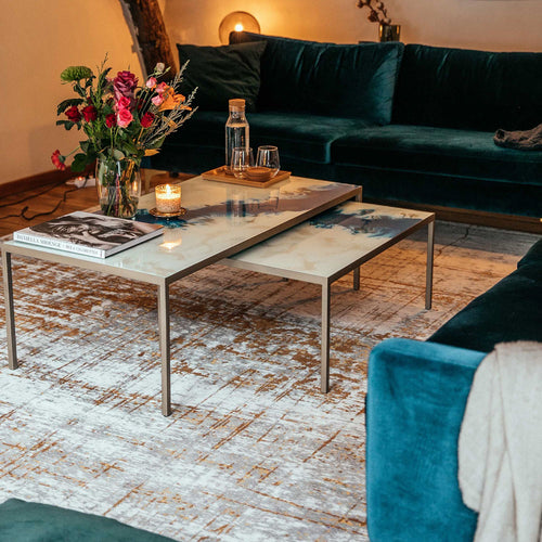 Louis De Poortere binnen & buiten machinewasbaar vloerkleed Mad Men Griff van 70% gerecycled PET - geel - 290x290cm