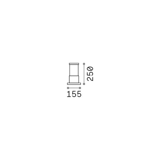 Ideal Lux TRONCO 25 cm buitenlamp met voetstuk, lichtgrijs, 1x E27, IP65