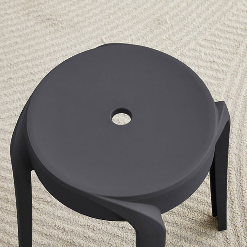 Home Deluxe | Kruk NIVO - Zwart, set van 4 | Stapelbaar
