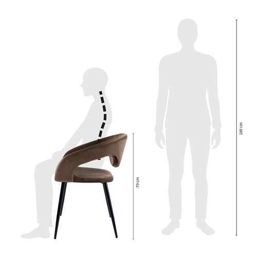 Kick eetkamerstoel Lenn Velvet - Taupe - vtwonen shop