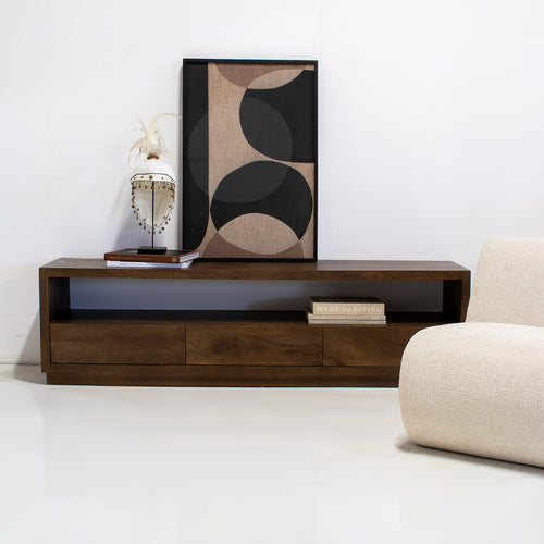 Giga Meubel Tv-meubel Luxurious - Donkerbruin Mangohout - 180x40x50cm - vtwonen shop