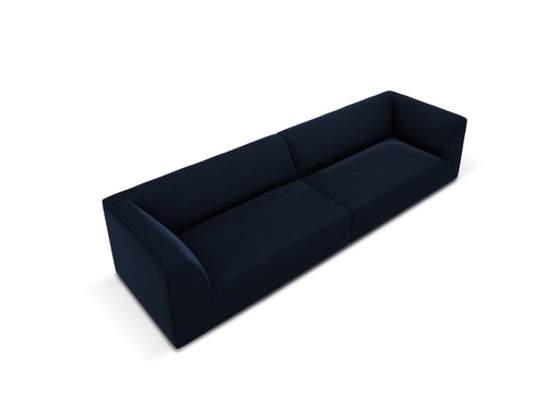 Micadoni Bank Ruby 4-zits, flueel, koningsblauw - 93x302x69cm