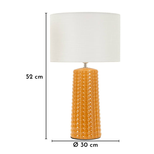 Mauro Ferretti tafellamp - 30x52 cm - mosterdgeel/wit