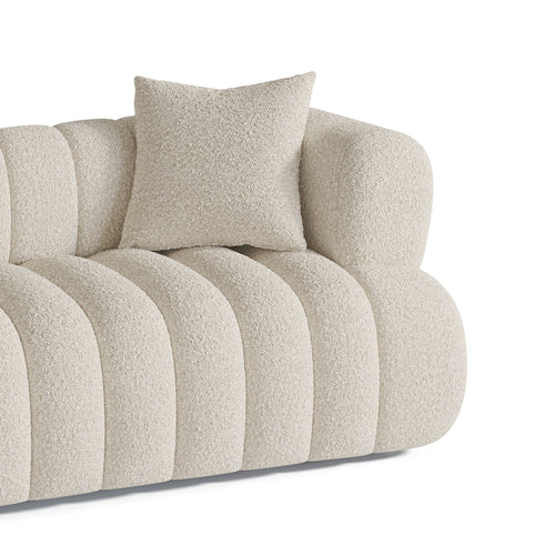 Sia Home - Rechte bank ROSS - Bouclette stof - Crème - 225 CENTIMETERScm