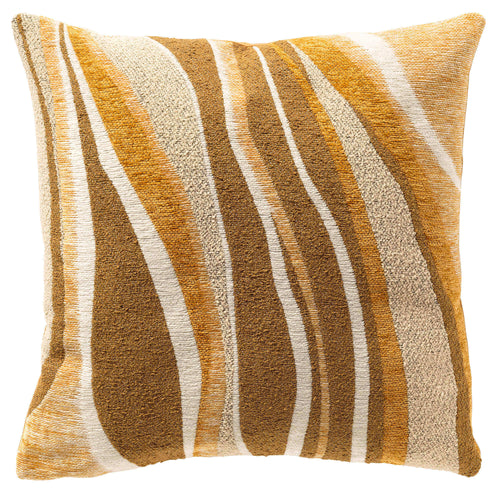 PEGGI - kussenhoes 45x45 cm - gestreept - Chai Tea - geel, bruin, beige