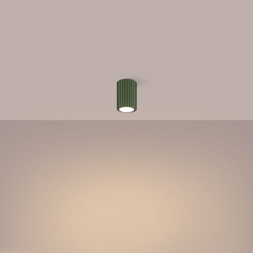 Sollux Lighting Plafondlamp KARBON 10 olijfgroen - 6,5x6,5x10cm