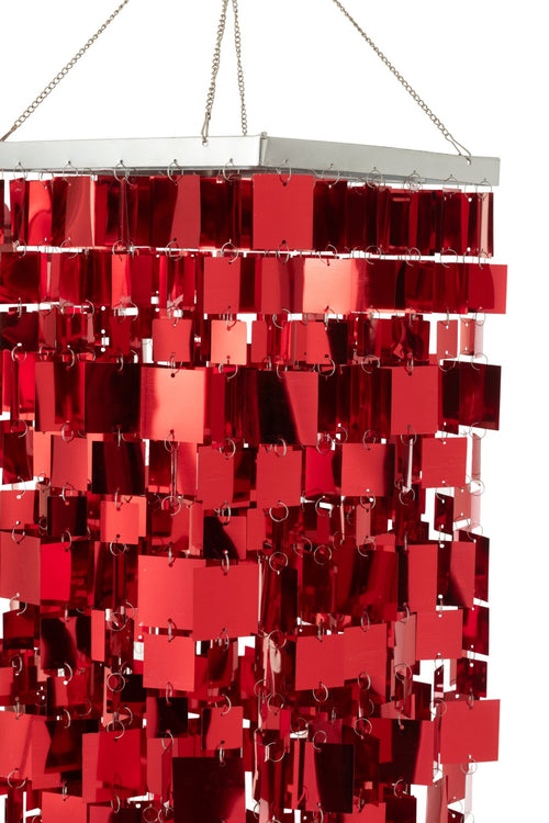 J-Line lampenkap Kandelaar Vierkant - pvc - rood - medium