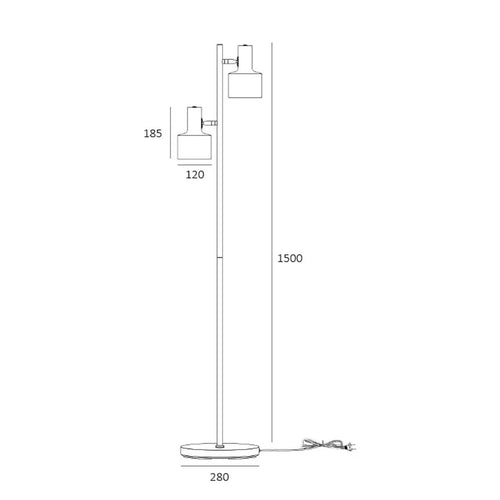 Artdelight vloerlamp Twinkle - 2 lichts - 28  x 150   cm - wit