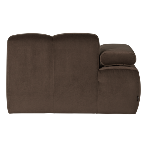 WOOOD chaise longue bank links Mojo - Velvet - Bruin - 74x124x162