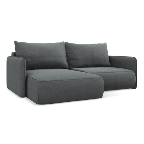 LaMiaSofa hoekbank links Palermo - textuurstof - grijs - 207x148x86