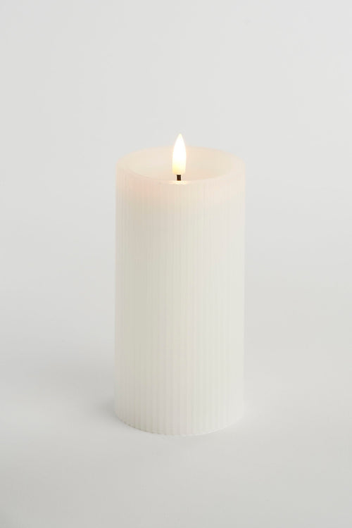 Mica Decorations LED Pilaarkaars - Set van 3 - H15 x Ø8 cm - Wax - Wit - vtwonen shop