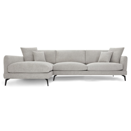 Furnhouse chaise longue bank links Maggie - Grijs - Stof - 95x290x90