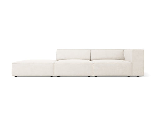 Cosmopolitan Design linker bank Arendal 4-zits, chenille met ribbeleffect, ivoor - 102x262x70cm