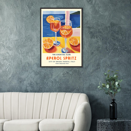 Artfulprints Poster Aperol Spritz - The cocktail club I   - 70x100 cm - Meerkleurig