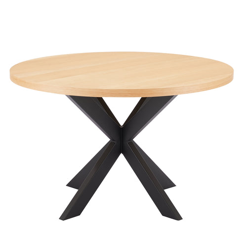 Giga Meubel Eettafel Vancouver - Rond - Eiken fineer - 120cm - vtwonen shop