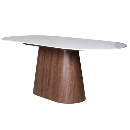 Giga Meubel Eettafel Madia - Wit Keramiek/Walnoot - 200x90x75cm - vtwonen shop