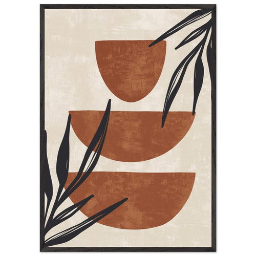 Artfulprints Poster met Lijst Boho – Stacked serenity   - 70x100 cm - Bruin