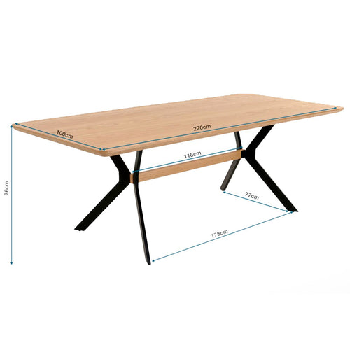 Kare Design Eetaffel Midtown 220x100cm