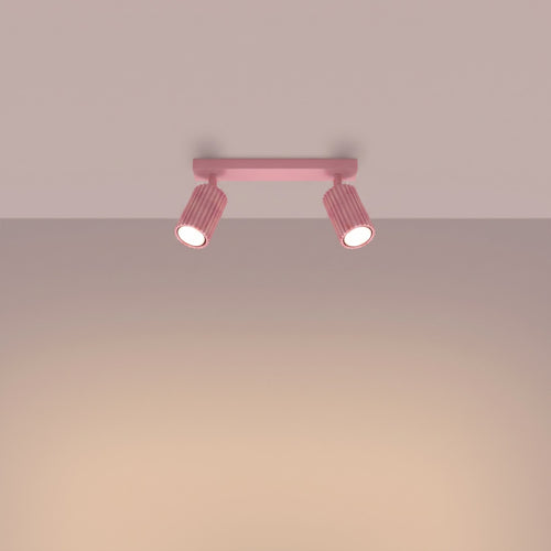 Sollux Lighting Plafondlamp KARBON 2 roze - 30x6,5x16,5cm