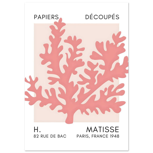 Artfulprints Poster met Lijst Matisse – Aqua bloom taupe   - 70x100 cm - Taupe