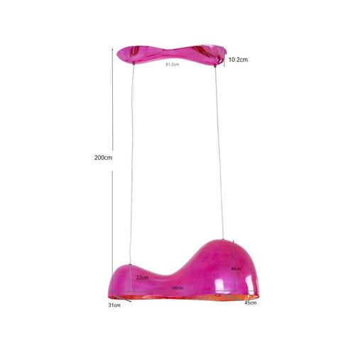 Kare Design Hanglamp Cloud Beam Double 100cm roze
