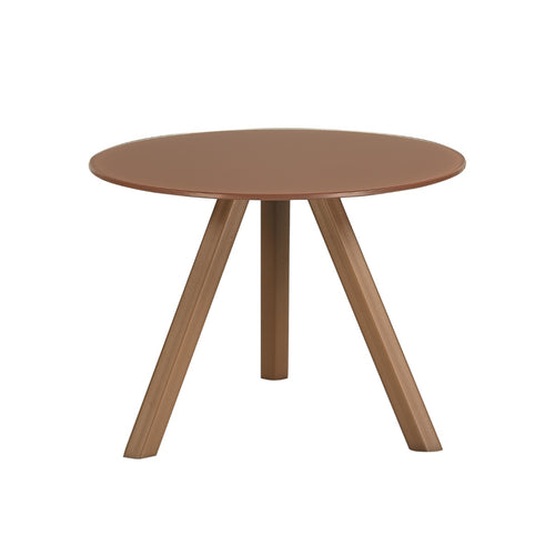 Giga Meubel Salontafel Felix Terra – Rond – Glas en Metaal – Set van 2