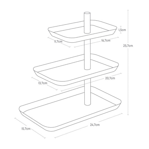 Yamazaki Accessoirestandaard met Draaibare Trays - Rin - Wit - vtwonen shop