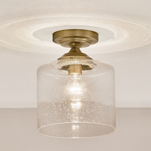 Bowl Semi Flush Deckenleuchte Classic Naturmessing 1x E27
