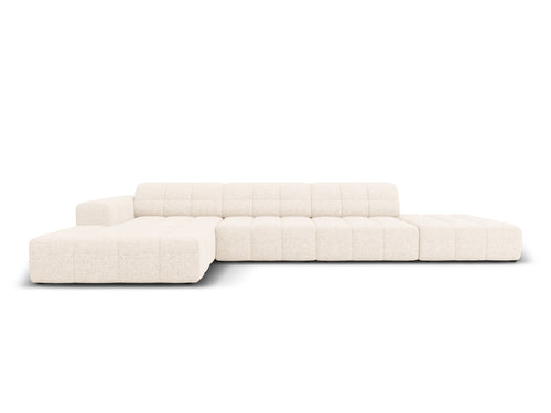 Cosmopolitan Design linker hoekbank Chicago 5-zits, chenille lichtbeige - 167x348x78cm