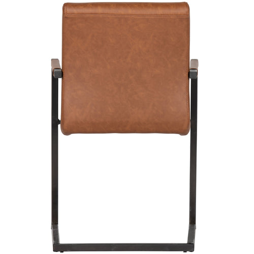 WOOOD eetkamerstoelen Bas - Pu - Cognac - Set van 6