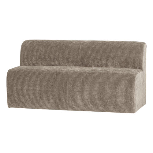 WOOOD eetbank 164 cm rugleuning Mojo Base - Rib - Donkerzand - 83x164x76