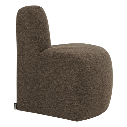 WOOOD eetbank hoek rond rugleuning Mojo Base - Bouclé - Bruin - 83x76x76