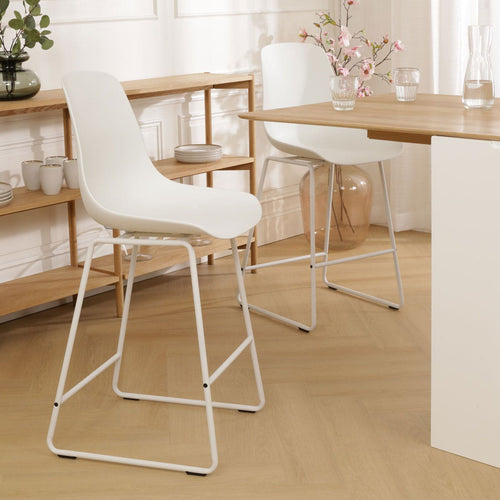 Nolon Nino-Pip barkruk wit - wit onderstel - 65 cm - set van 2 - vtwonen shop