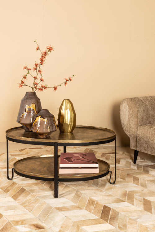 PTMD salontafel Kae - goud - 96.5x58.5x44.5cm