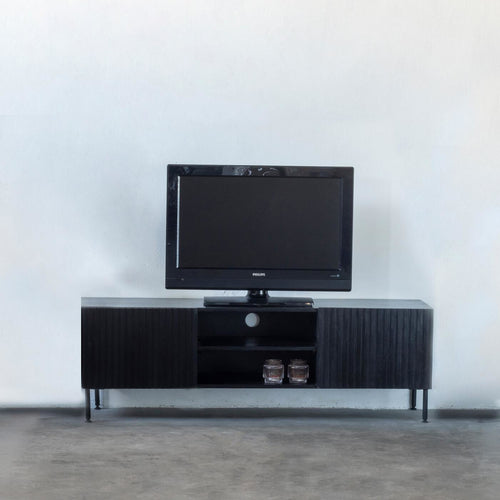 Giga Meubel Tv-Meubel Roman - Zwart Mangohout - 150x40x50cm