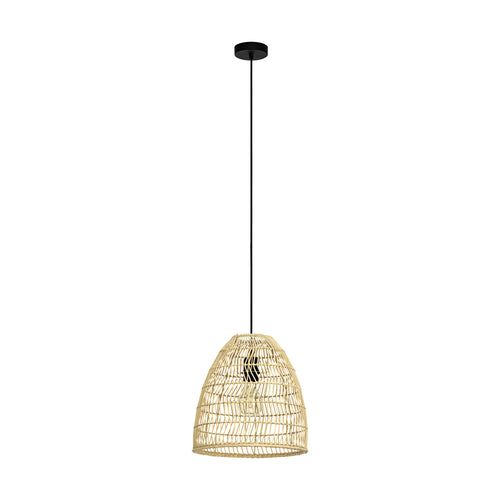 EGLO hanglamp Ayesgarth - e27 - ø 33 cm - zwart/hout - vtwonen shop