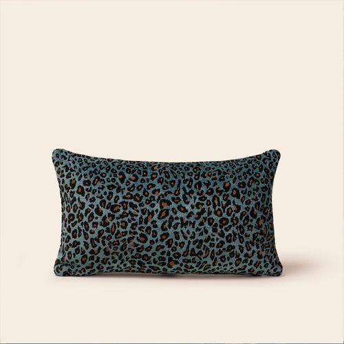 Madura Kussenovertrek Leopoldo blauw en reebruin 28x47 cm