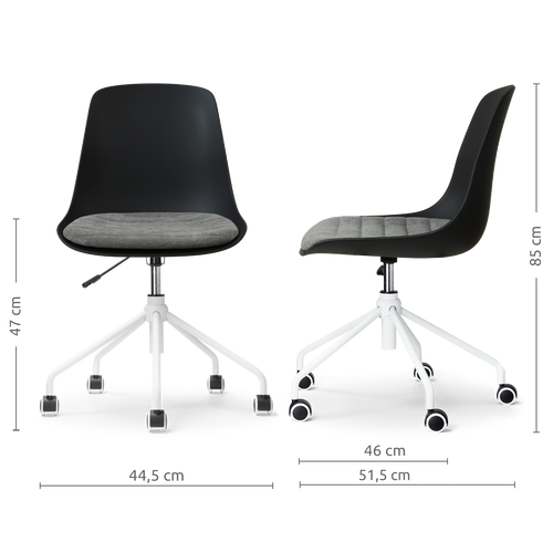 Nolon Nout-Liv eetkamerstoel zwart met zeegrijs zitkussen - wit onderstel - vtwonen shop