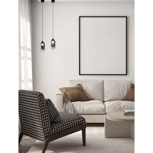 Nova Luce KITA Hoge, slanke hanglamp voor aan het plafond, rookgrijs/zandzwart, LED, 6W, 457lm, 3000K