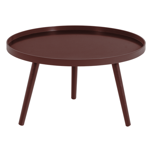 WOOOD bijzettafel l 34xø60 cm Mesa - Hout - Bordeauxrood - 34x60x60