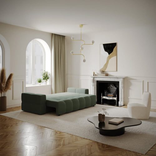 Sia Home - Rechte bank GABRIEL - Geweven stof - Olijfgroen - 247cm