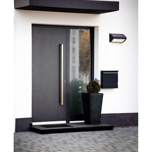 Searchlight Solar Buitenwandlamp Zwart Metaal & Wit Polycarbonaat