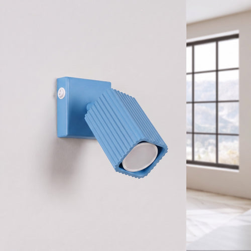 Sollux Lighting Wandlamp RAYO azuurblauw met schakelaar - 8x16x16cm