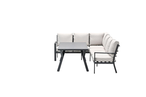 Sergio lounge-diningset - 3-delig - links - carbon black - desert sand - vtwonen shop