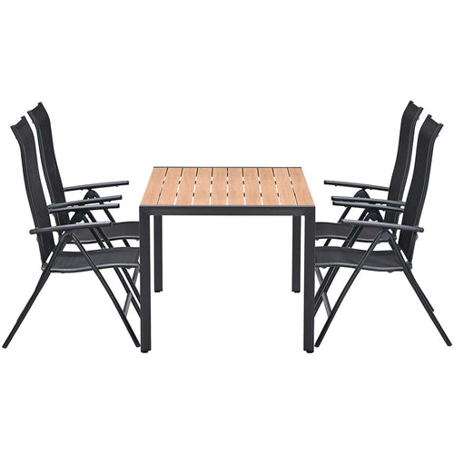 Garden Impressions Limone stoel 4 stuks + Felini tafel 160 cm – 5-delige aluminium tuinset
