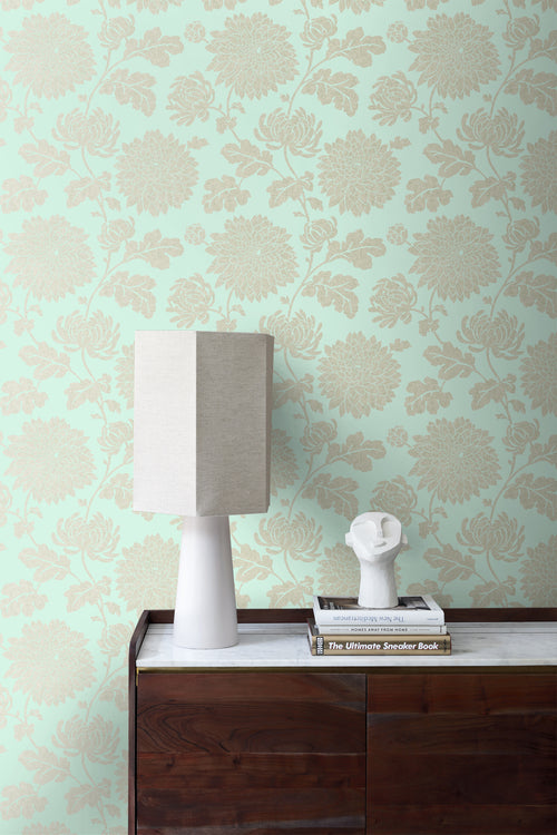 Origin Wallcoverings behang bloemen celadon groen - 53 cm x 10,05 m - 326148 - vtwonen shop