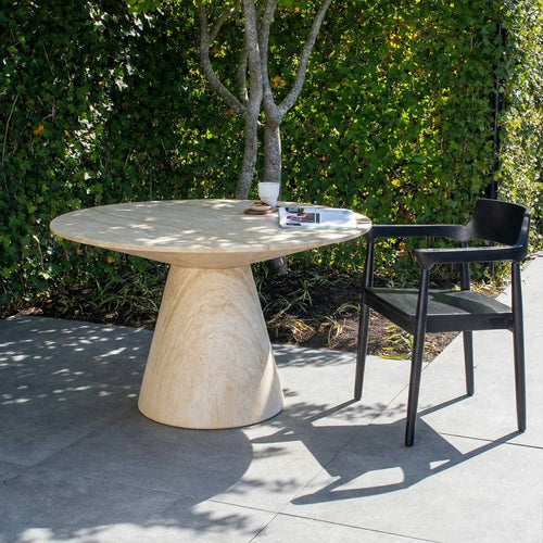 DÉJA Living Tuintafel Stockholm - Rond Travertin - 120x120x75cm - vtwonen shop