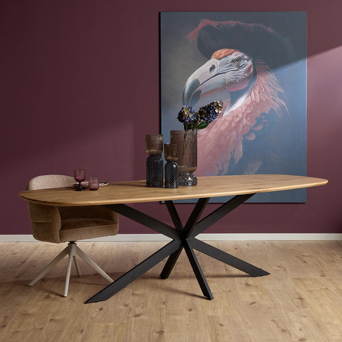 StarFurn Eettafel Ferris - Deens Ovaal Naturel Hout - 280x120x76cm