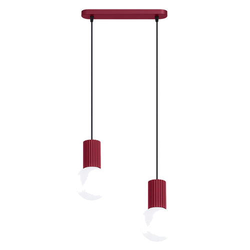 Sollux Lighting Hanglamp HALO 2L bordeaux - 33,5x6x120cm
